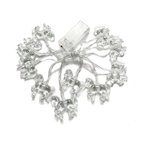 Penfly 1.65M 10LEDs Decorative Horse Shape Night Mood String Light for Indoor Home Bedroom Festival Wedding Party Baby Child White