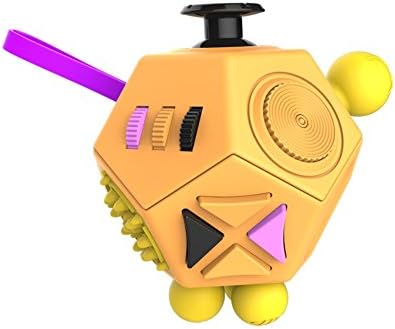 Mysj 12-side Anti-anxiety Stress Cube Pressure Relief Increasing Focus Toy for Adult and Children (Orange)