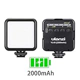 ULANZI VL49 2000mAh LED Video Light w 3 Cold Shoe, Rechargeable Soft Light Panel for DJI OSMO Mobile 3 Pocket Zhiyun Smooth 4 Sony RX100 VII Canon G7X Mark III A6400 6600 Camera GoPro 8 7 6 5 Vlogging