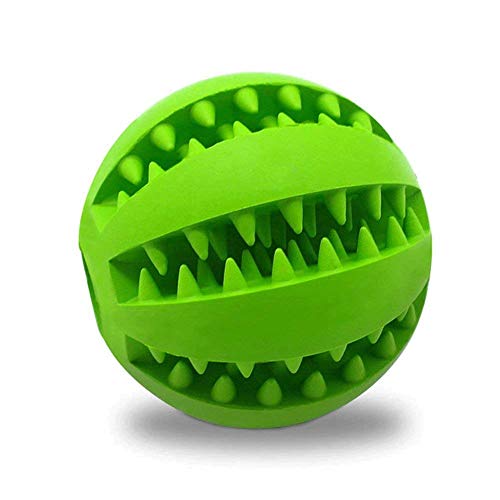 Pet Toy Ball for Dogs, Bite Resistant Soft Rubber Bouncy Ball Treat Ball Dog Toys, Tooth Cleaning Dog Chew Toy (Green) - Thumbnail 6