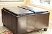 Home Life Leather Espresso Tray Top Storage Ottoman