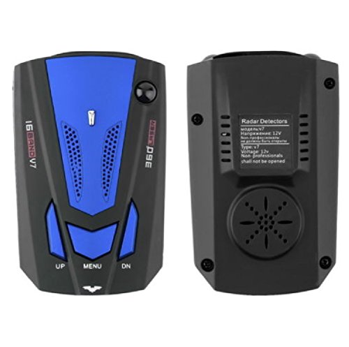 E-Bro 16 Band Radar Detector, Voice Alert and Car Speed Alarm System with 360 Degree Detection, City/Highway Mode Radar Detectors for Cars Blue