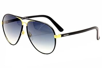 Gucci Women's 2887/S Aviator Sunglasses, Black Leather