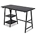 Tangkula Computer Desk with Shelves, Modern Trestle Desk Home Office Desk with Storage Shelf, Space Saving Study Writing Desk, Desk for Bedroom