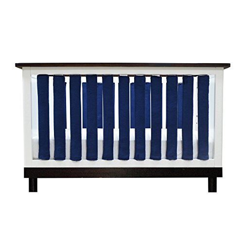 Pure Safety Vertical Crib Liners in Luxurious Navy Minky 2 Pack
