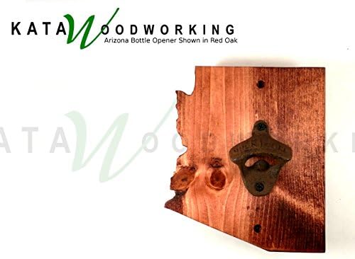 Arizona Shaped Wood Cut-out Bottle Opener - Wall Mount - Handmade