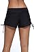 Aleumdr Womens Waistband Side Bottom Board Shorts Swimming Panty Black Medium