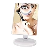 Signstek 16 LED Battery Operated Cordless Touch Screen Lighted Vanity Cosmetic Make Up Mirror / Makeup Mirror with LED Lights 10x Magnification Spot Mirror White