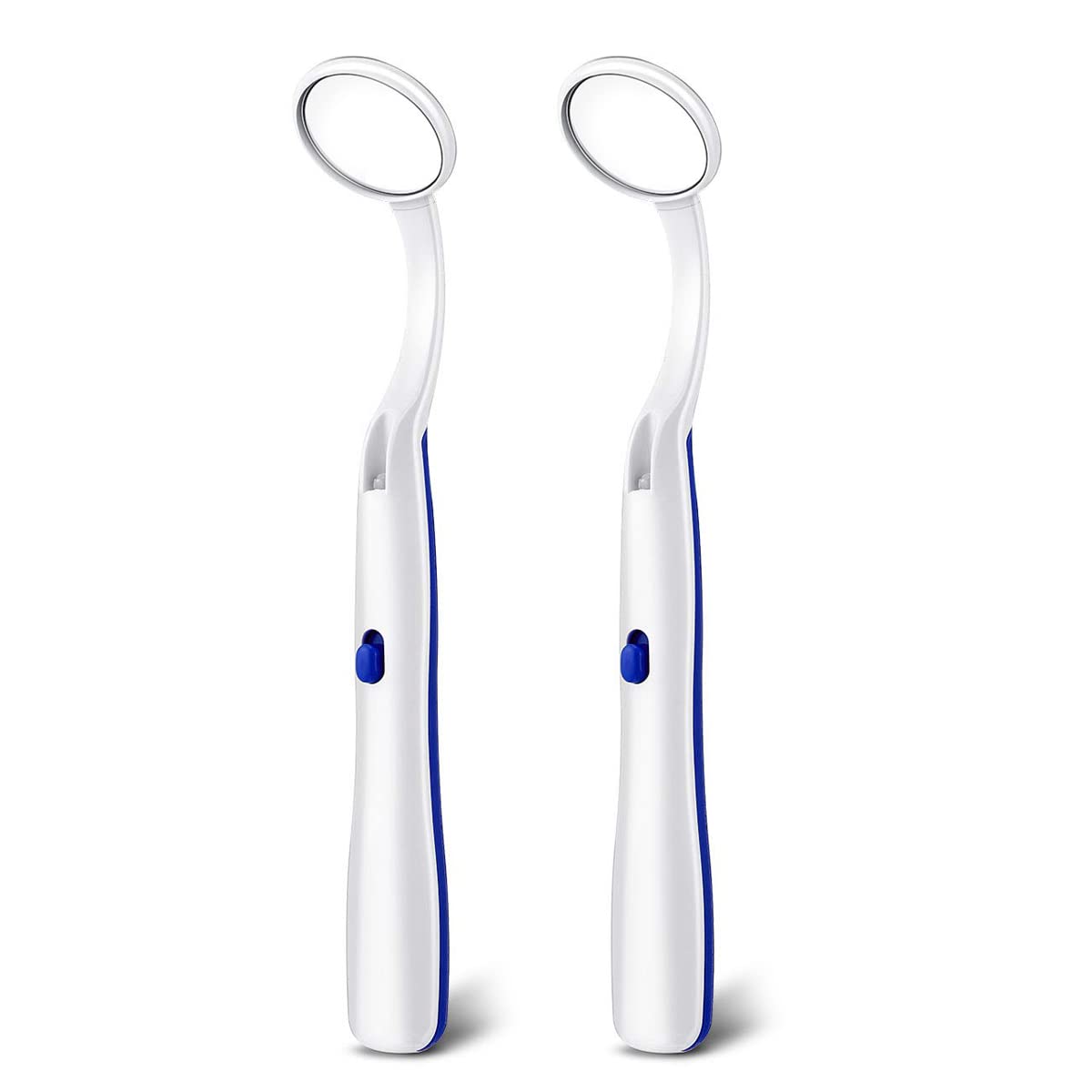 Photo 1 of Ceonam 2 Pcs Dental Mirror with Light Tool LED Lighted Teeth Inspection Mirror Anti Fog Curve Angle Dentist Oral Care Tool (Dark Blue)