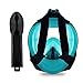 Zokita Full Face Snorkel Mask Adults & Youth Action Cam Compatible Anti Fog Panoramic One Piece Snorkeling Swimming Diving Mask