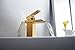 BWE Gold Waterfall Bathroom Sink Faucet Single Handle One Hole Deck Mount Lavatory,Gold Finish