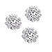 HABIBEE 16 pcs/pack 15mm New Style DIY Flatback Diamond Alloy Rhinestones Button Flower Spark Jewelry Accessory No Hole for Sewing
