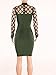 Wuxh Women's Sexy Long Sleeve Hollow Out Cocktail Clubwear Party Mini Bandage Bodycon Dress (Medium, Army Green)