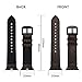 Hybrid Leather Sports Band Compatible with Apple Watch 42mm 44mm Luxury RUCHBA Comfort Practicality Sweatproof Silicone+Leather Replacement Straps Compatible with iwatch Space Black 4 1 2 3 Dark Brown