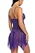 Avidlove Women Lingerie Lace Babydoll V Neck Sleepwear Strap Chemise Purple L