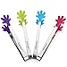 Zzanggu Sugar Tongs (Set of 4) Stainless Steel Sliver Tea Party Mini Palm Handle with Skid-proof Silicone for Kitchen Tongues Food Folder and Ice Clip,5-inch Long (4 Colors)