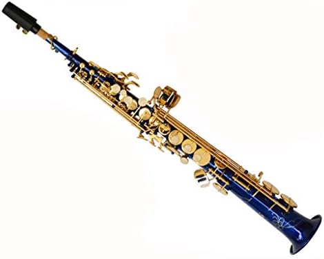 Saxophones Wind Instruments B Flat Tenor Or Soprano Super Sound Blue Straight Brass Instrument Fast Delivery Factory Direct Sales (Color : Blue)