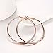 NewZenro 42mm Stainless Steel 14K Rose Gold Plated Round Endless Hoop Earrings For Womens Girls (rose gold)