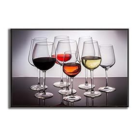 Framed Canvas Wall Art Wine Cups Canvas Prints Home Artwork Decoration for Living Room,Bedroom - 16x24 inches