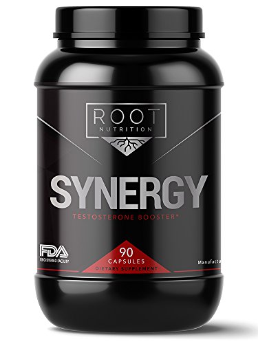 Root Nutrition Synergy Testosterone Booster - 90 capsules - Vitamins D3, K2, B6, Zinc, Tribulus, Fenugreek, Horny Goat Weed, Maca Root, Tongkat Ali Root, Panax Ginseng Root