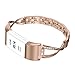 Wearlizer Replacement Compatible with Fitbit Charge 2 Bands for Women Metal Bangle/Bracelet/Assesories/Straps/Wrist Band for Fitbit Charge hr 2 Women Small Large Polished-Rose Gold