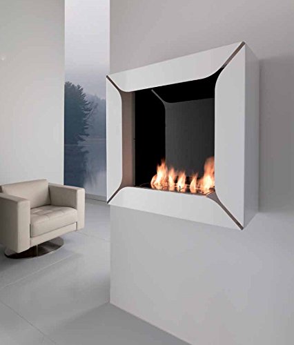 Bio Ethanol Fireplace Horus Flower Black Glass Back Amazon Co Uk