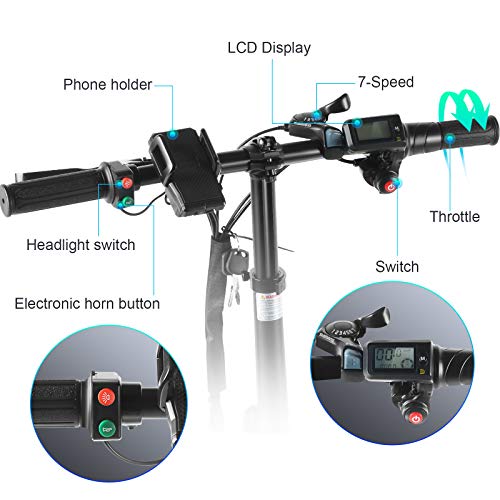 Speedrid Folding Electric Bike Ebike, 20'' Electric Commuter Bicycle