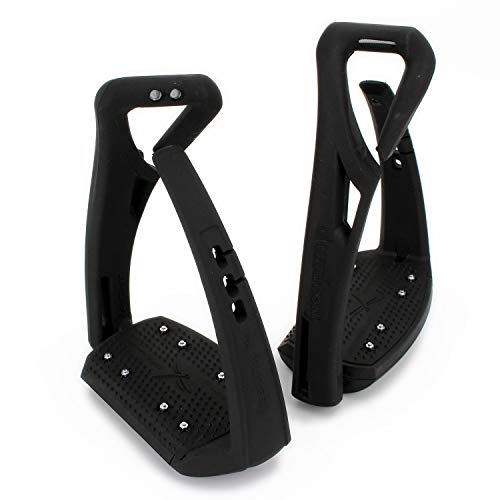 FreeJump – SOFT’UP PRO Irons – Horse Riding – 2 English Stirrups for Saddle – Black