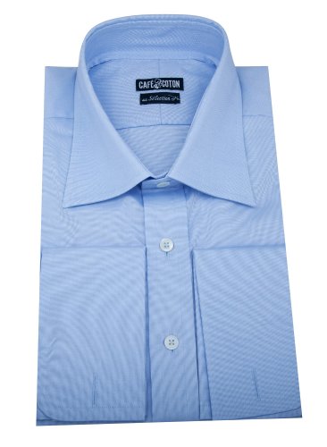 CafÂ© Coton Shirt Regular Fit Light Blue 38 , size EUR:44