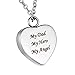 HooAMI My Dad My Hero My Angel Cremation Jewelry Memorial Urn Necklace Pendant