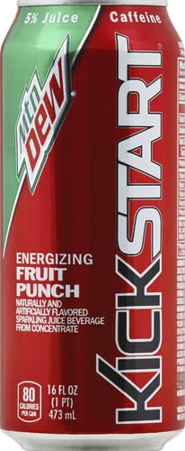MOUNTAIN DEW KICKSTART ENERGY DRINK, FRUIT PUNCH, 16 OZ (PACK OF 1)