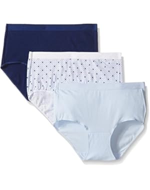 Women's 3 Pack Ultimate X-Temp Brief, Blue Tulle/ Geo Grid/ Estate Blue, 5