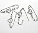 Housweety 10 Silver Tone Rhinestone Heart Safety Pins Brooches 6.5x2.5cm