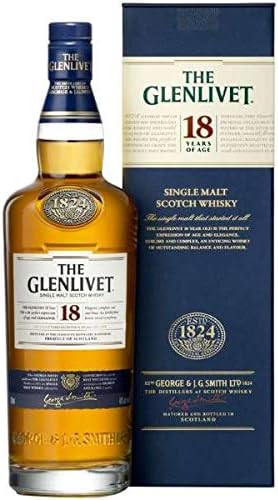 Amazon Co Jp ザ グレンリベット18年 700ml 43度 シングルモルトスコッチウィスキー 正規品 食品 飲料 お酒
