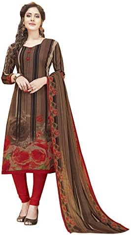 Fashion Valley Women's Crepe Unstitched Patiyala Style Churidar Dress Material with Dupatta