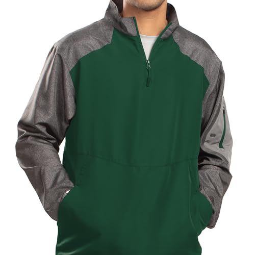 Holloway 229155 Camisa, Carbon Print/Forest, XL para Hombre