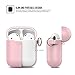 Airpods Case Cover - LEWOTE Airpods Silicone Cute Accessories [Protective Case, Anti-Lost Strap, Fur Ball Keychain] for Apple Airpod 1&2 (Pink)