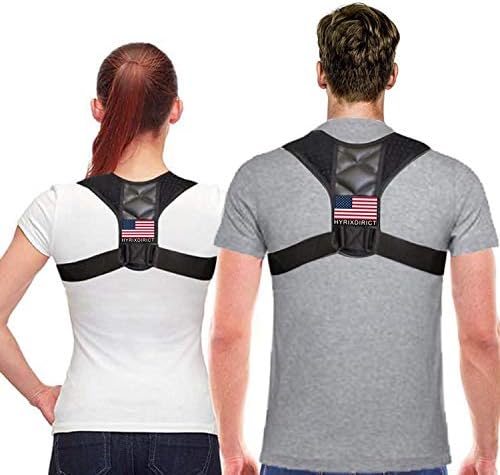 Posture Corrector for Men and Women Adjustable Upper Back Brace for Clavicle Lumbar Support Neck Shoulder Pain Relief (Black B)