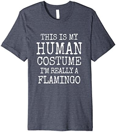 Mens Flamingo Halloween Costume Premium Shirt Funny Kids Adults Medium Heather Blue