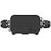 Cowjag IP66 Junction Box Waterproof Outdoor 2 Cable PG9 Black Plastic Connector Gland Electrical