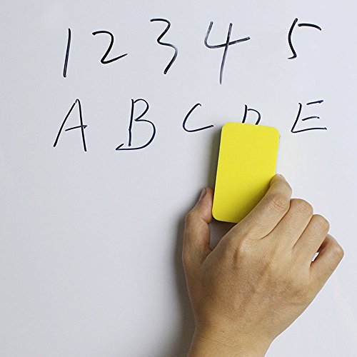 12 Pack of Magnetic Whiteboard Eraser,Bright Yellow Dry Erasers for Cleaning Dry Erase Pens and Markers Off White Boards for Classroom,School,Office,Home and Kids,2 4/5 x 1 3/5 Inches