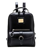 Tinksky® Vintage Shoulders Bag Fashion Student Backpack School Bag (Black)