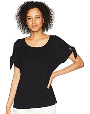 Womens Short Sleeve Tee w/Tie Sleeves