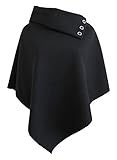 Women's Poncho Cape, Ladies Batwing Funnel Neck Lightweight Stylish Coat