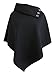 Women's Poncho Cape, Ladies Batwing Funnel Neck Lightweight Stylish Coat