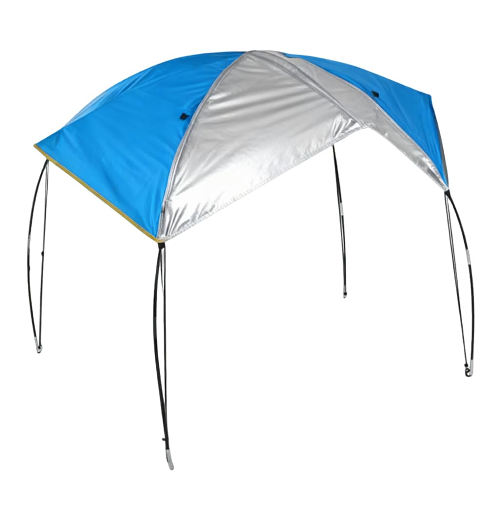 Floving Inflatable boat sun umbrella sailing awning roof Awning Top Cover fishing tent beach Sunshade Blue (4 Persons)