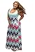 Linsery Women's Plus Size Scoop Neck Tank Top Chevron Zig Zag Stripe Maxi Dress