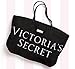 Victoria's Secret Logo Beach Travel Tote Bag Black