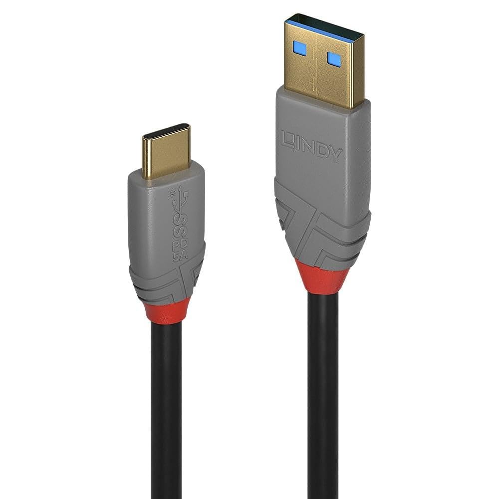 Lindy 1.5m USB C to USB A 3.2 Gen 2 Cable, 10Gbps, 100W 5A, PD, Fast Charging Data Cord for USB C, External SSD, MacBook Pro, iPad, iPhone 15