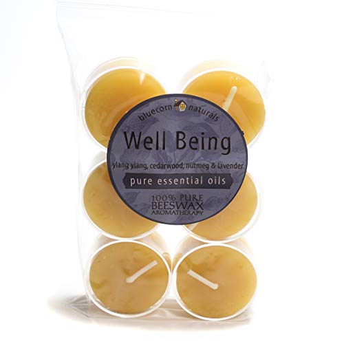 Bluecorn Beeswax Aromatherapy Tea Lights (6-Pack) (Well Being)